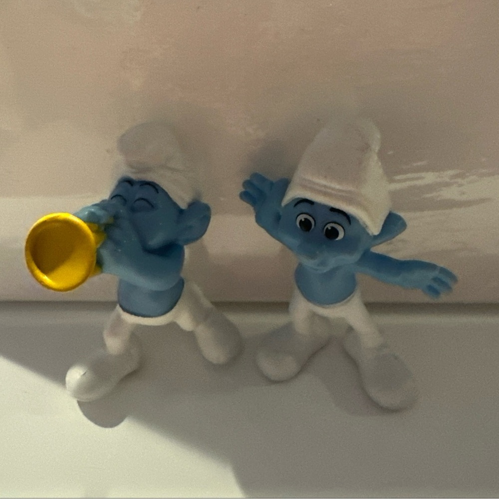 2013 McDonalds Smurf Movie Figurine Crazy & Harmony Lot of 2 Peyo 

Pre-owned